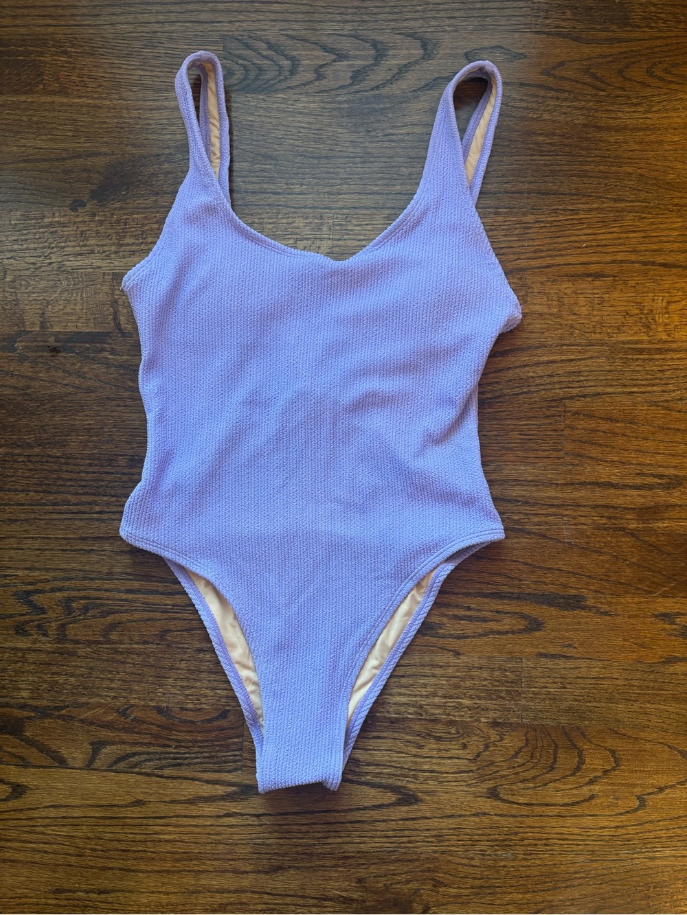 Cotton On Lilac scrunch One-piece Swimsuit scoop back padded small NEW